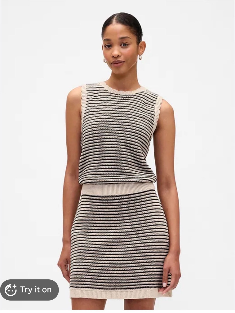 NWT Striped Knit Tank & Skirt Set